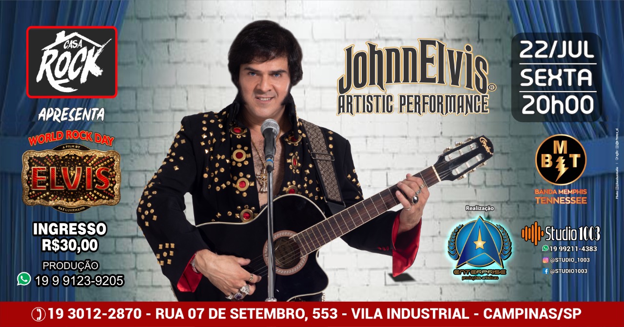 Johnn Elvis realiza show em homenagem ao Dia Mundial do Rock