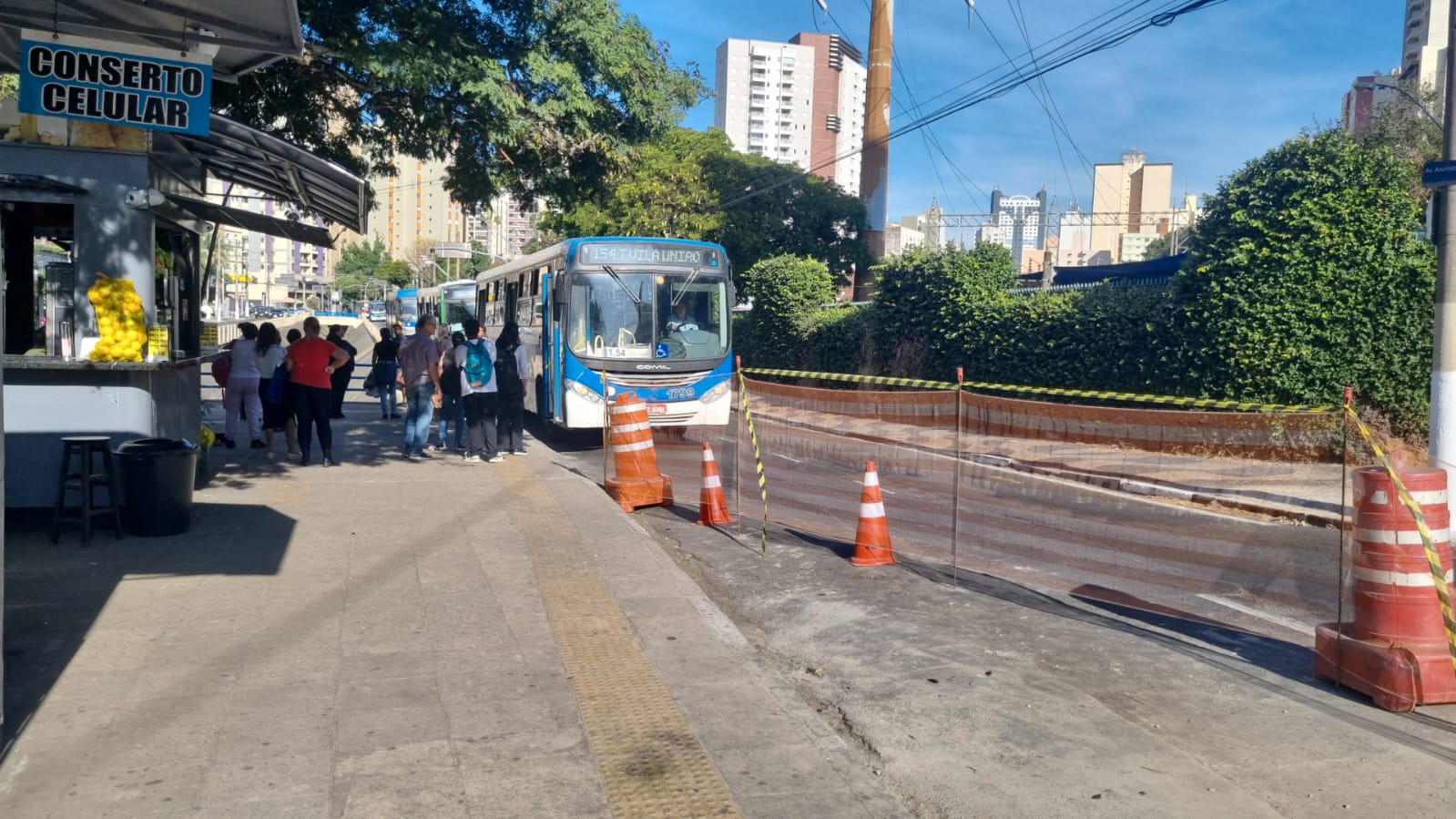 Campinas inicia concretagem em paradas do Corredor de Ônibus