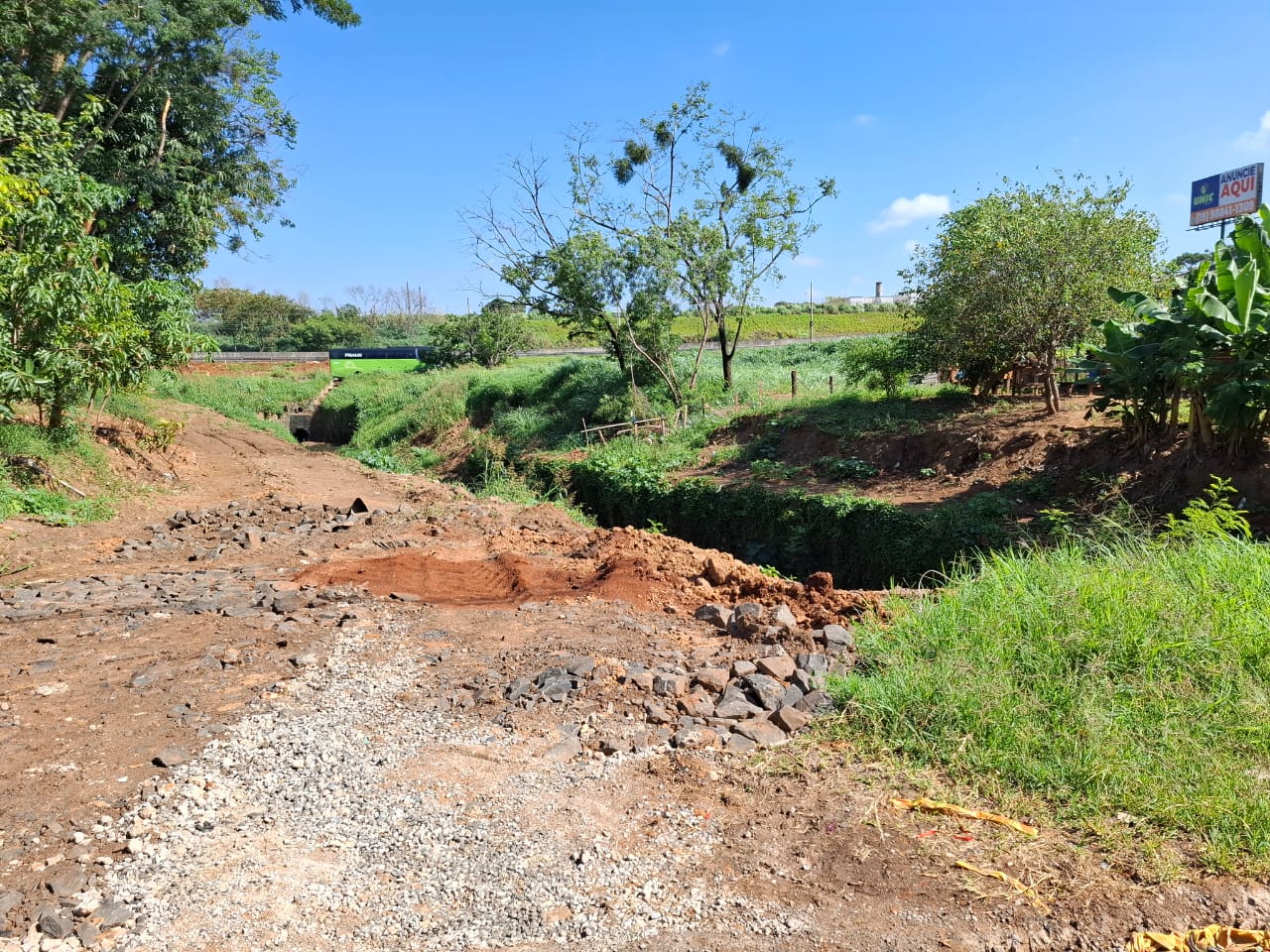 Córrego Hortolândia, obra para combater enchentes em córrego de Hortolândia.
