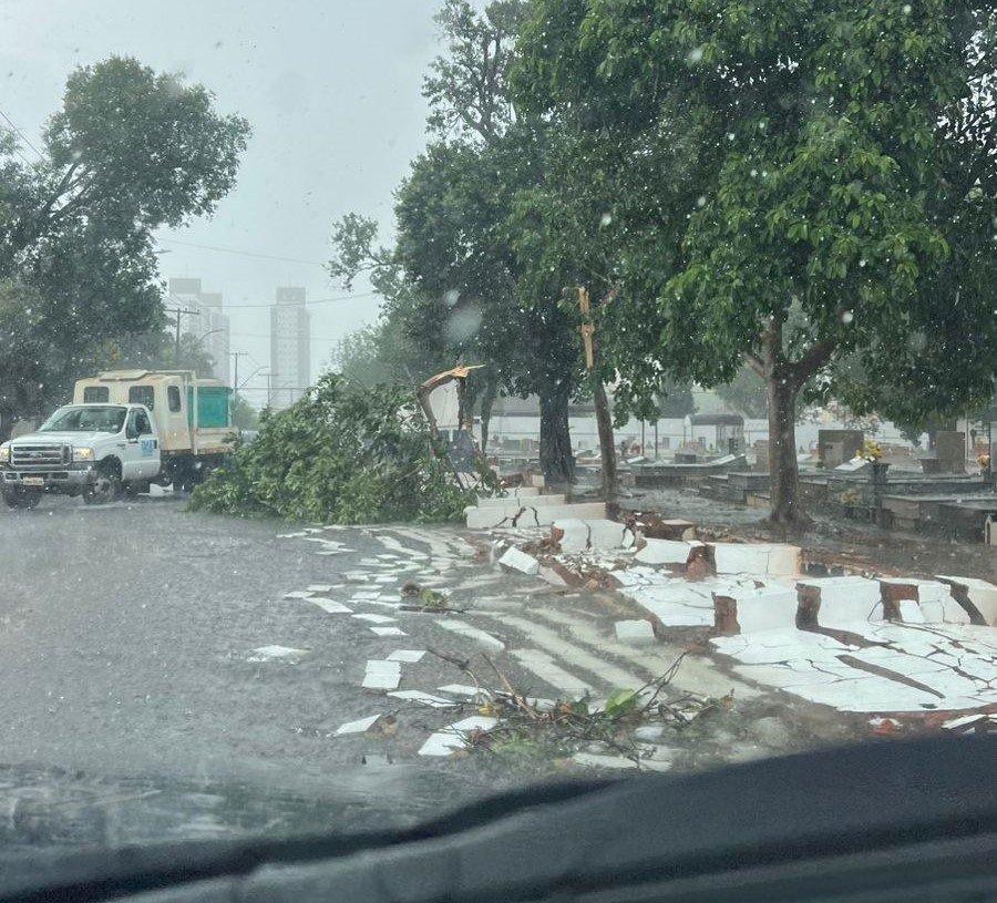 Temporal derruba árvore, muro e alaga vias em Americana 